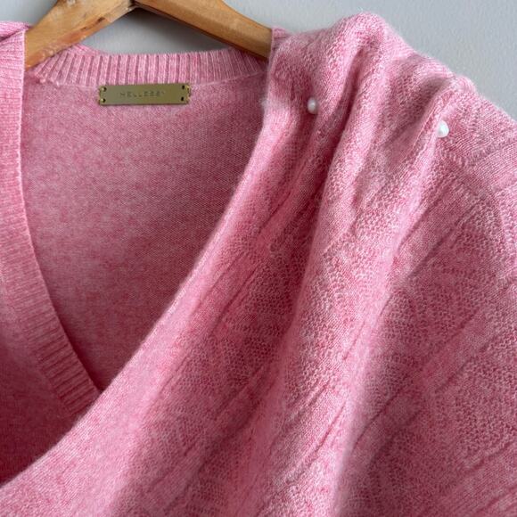 HELLESSY Colt Pink Cashmere Sweater with Shoulder Scarf Size Extra Small XS $850 - Picture 5 of 8